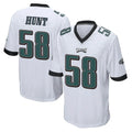 P.Eagles #58 Jalyx Hunt Player White Home Game Ldoa Stitched Jerseys