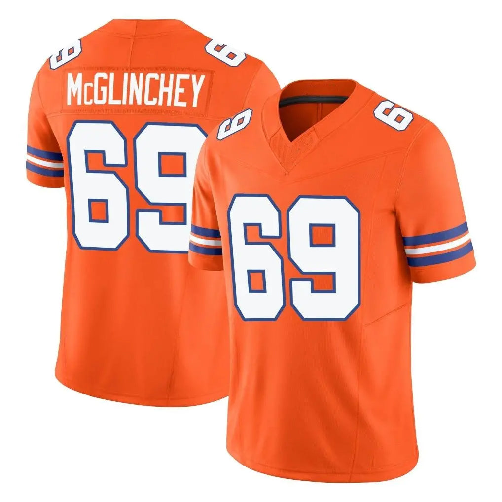 D.Broncos #69 Mike McGlinchey Player Orange Limited Alternate Vapor F.U.S.E. Throwback Game Ldoa Stitched Jerseys