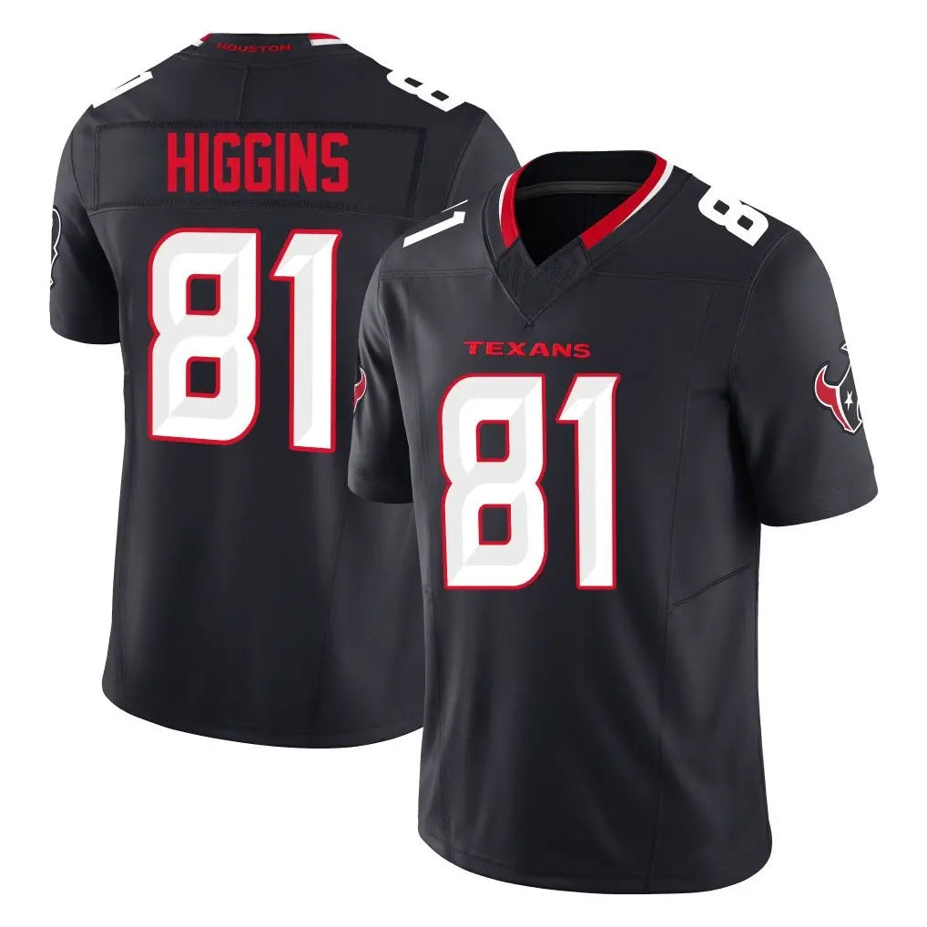 H.Texans #81 Jayden Higgins Player Navy Limited Alternate Vapor F.U.S.E. Home Game Ldoa Stitched Jerseys