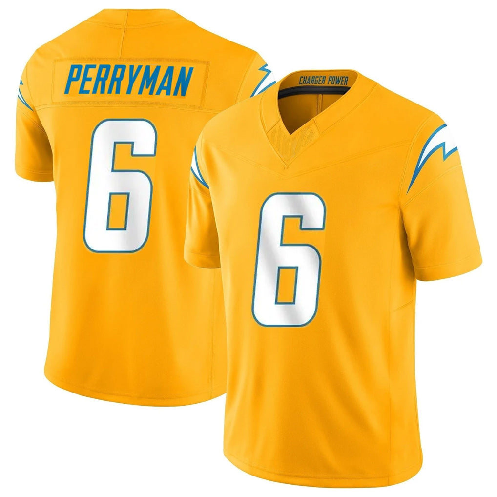 LA.Chargers #6 Denzel Perryman Player Gold Limited Vapor F.U.S.E. Home Game Ldoa Stitched Jerseys