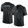 NO.Saints #94 Cameron Jordan Player Black Limited Reflective Home Game Ldoa Stitched Jerseys