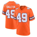 D.Broncos #49 Alex Singleton Player Orange Alternate Collection Throwback Game Ldoa Stitched Jerseys