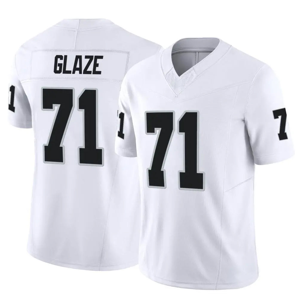 LV.Raiders #71 DJ Glaze Player White Limited Vapor F.U.S.E. Home Game Ldoa Stitched Jerseys
