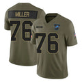 D.Lions #76 Blake Miller Player Olive 2025 Salute To Service Limited Home Game Ldoa Stitched Jerseys
