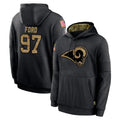 LA.Rams #97 Poona Ford Player Black Salute to Service Hoodies Limited Game Ldoa Stitched Jerseys