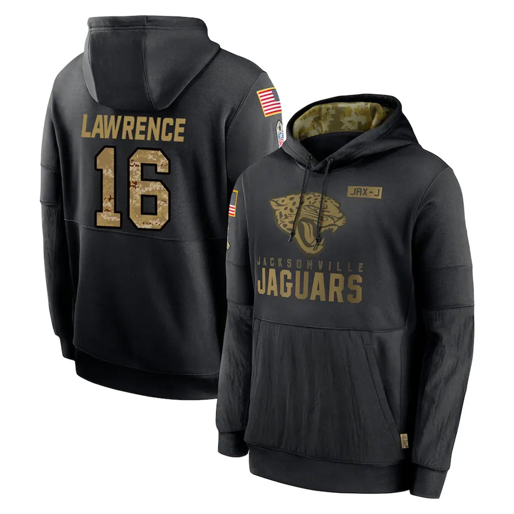 J.Jaguars #16 Trevor Lawrence Player Black Salute to Service Hoodies Limited Game Ldoa Stitched Jerseys