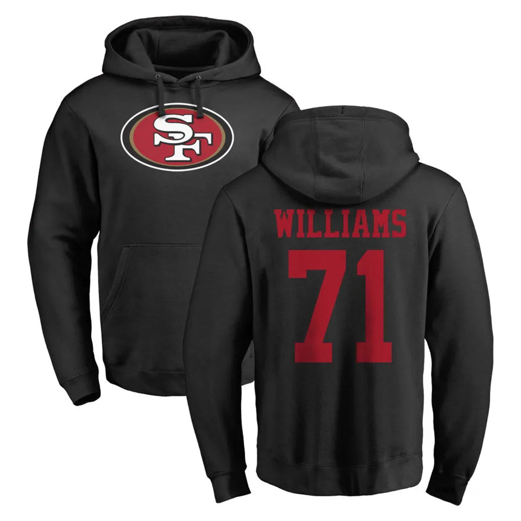 SF.49ers #71 Trent Williams Player Black LOGO Pullover Hoodies Home Game Ldoa Stitched Jerseys