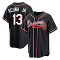 A.Braves #13 Ronald Acuna Jr Player Black Fashion Out Game Ldoa Stitched Jerseys