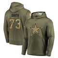 D.Cowboys #73 Tyler Smith Player Olive Salute to Service Pullover Hoodies Home Game Ldoa Stitched Jerseys