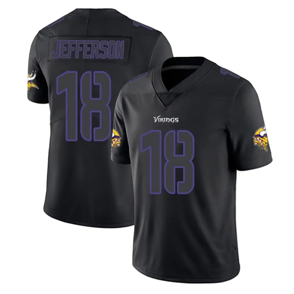 M.Vikings #18 Justin Jefferson Player Black Impact LImited Home Game Ldoa Stitched Jerseys