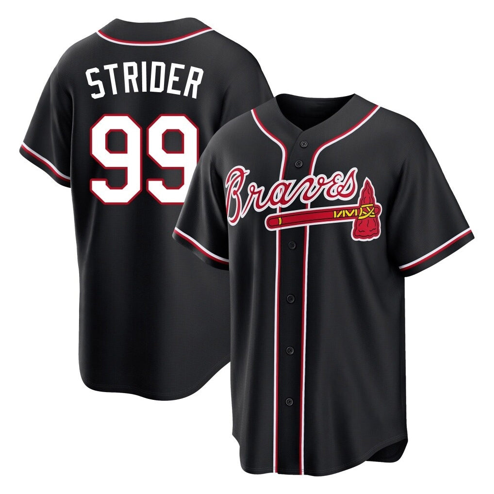 A.Braves #99 Spencer Strider Player Black Fashion Out Game Ldoa Stitched Jerseys