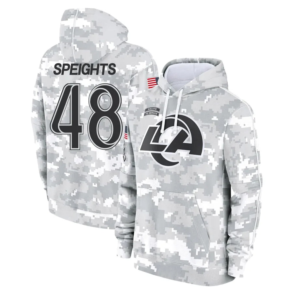 LA.Rams #48 Omar Speights Player Arctic Camo Salute to Service Hoodies Limited Game Ldoa Stitched Jerseys