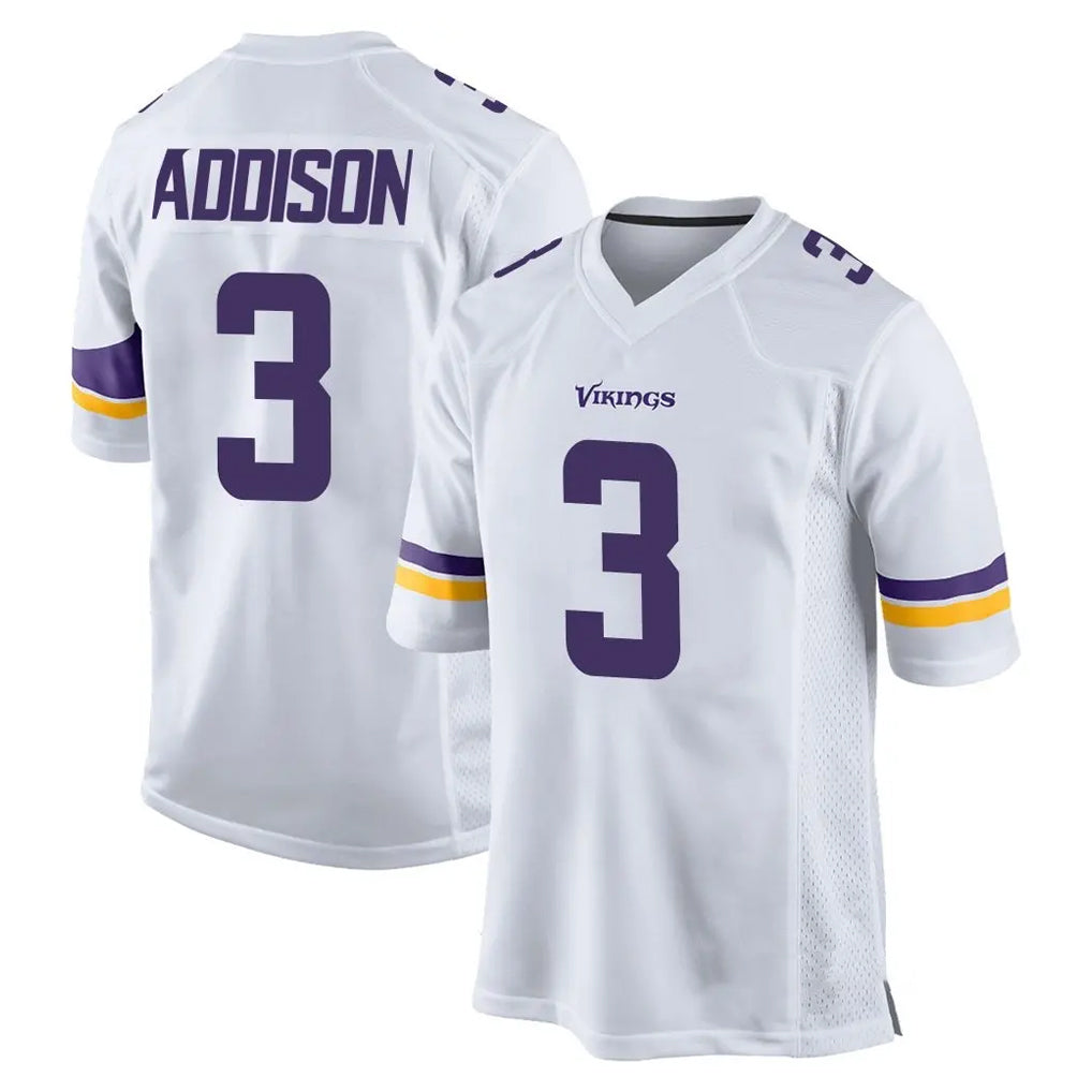 M.Vikings #3 Jordan Addison Player White Home Game Ldoa Stitched Jerseys