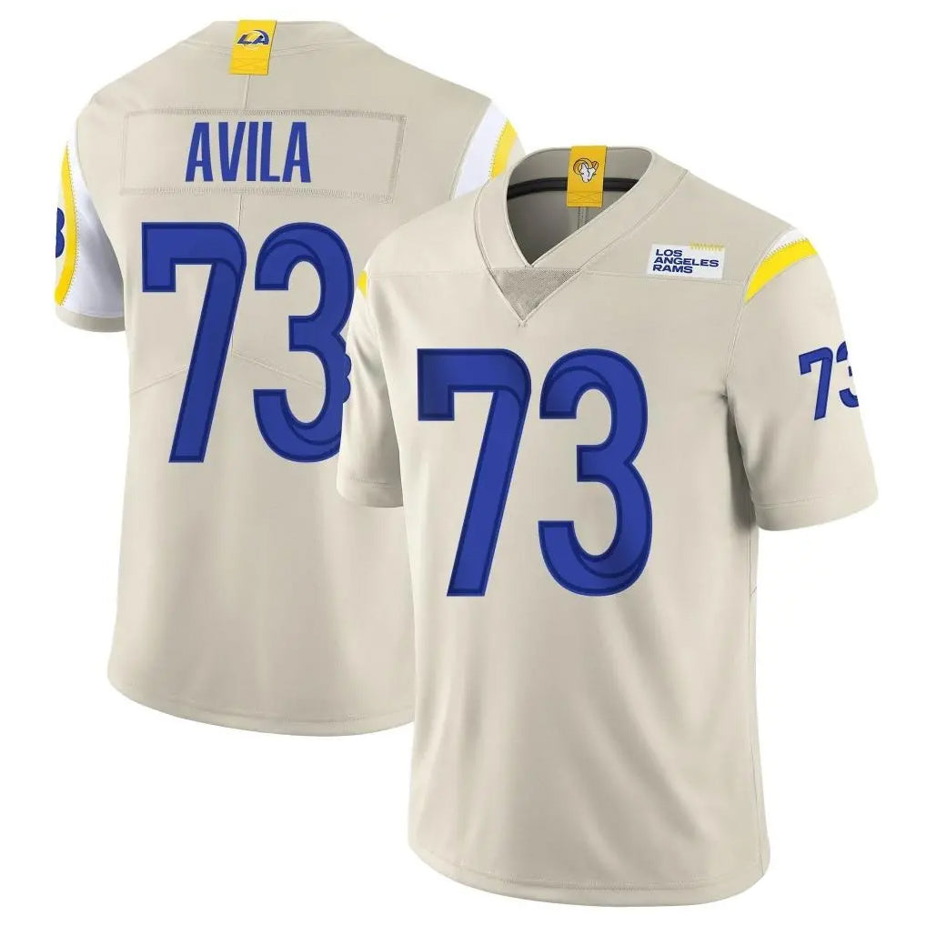 LA.Rams #73 Steve Avila Player Bone Limited Vapor Home Game Ldoa Stitched Jerseys