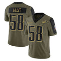P.Eagles #58 Jalyx Hunt Player Olive Salute To Service Limited Game Ldoa Stitched Jerseys