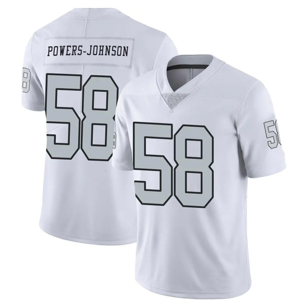 LV.Raiders #58 Jackson Powers-Johnson Player White Limited Color Rush Home Game Ldoa Stitched Jerseys