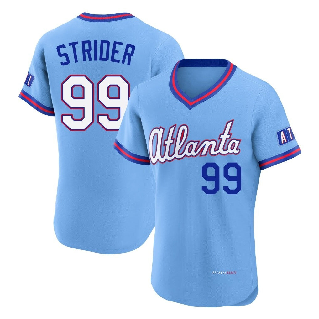 A.Braves #99 Spencer Strider Player Powder Blue 2026 City Connect T-shirt Limited Elite Home Game Ldoa Stitched Jerseys