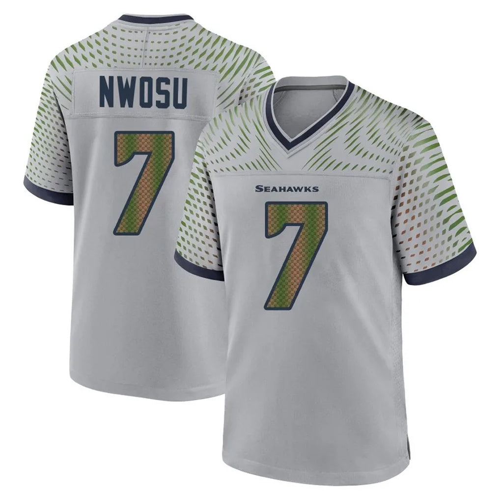 S.Seahawks #7 Uchenna Nwosu Player Grey 2025 Rivalries Collection Home Game Ldoa Stitched Jerseys