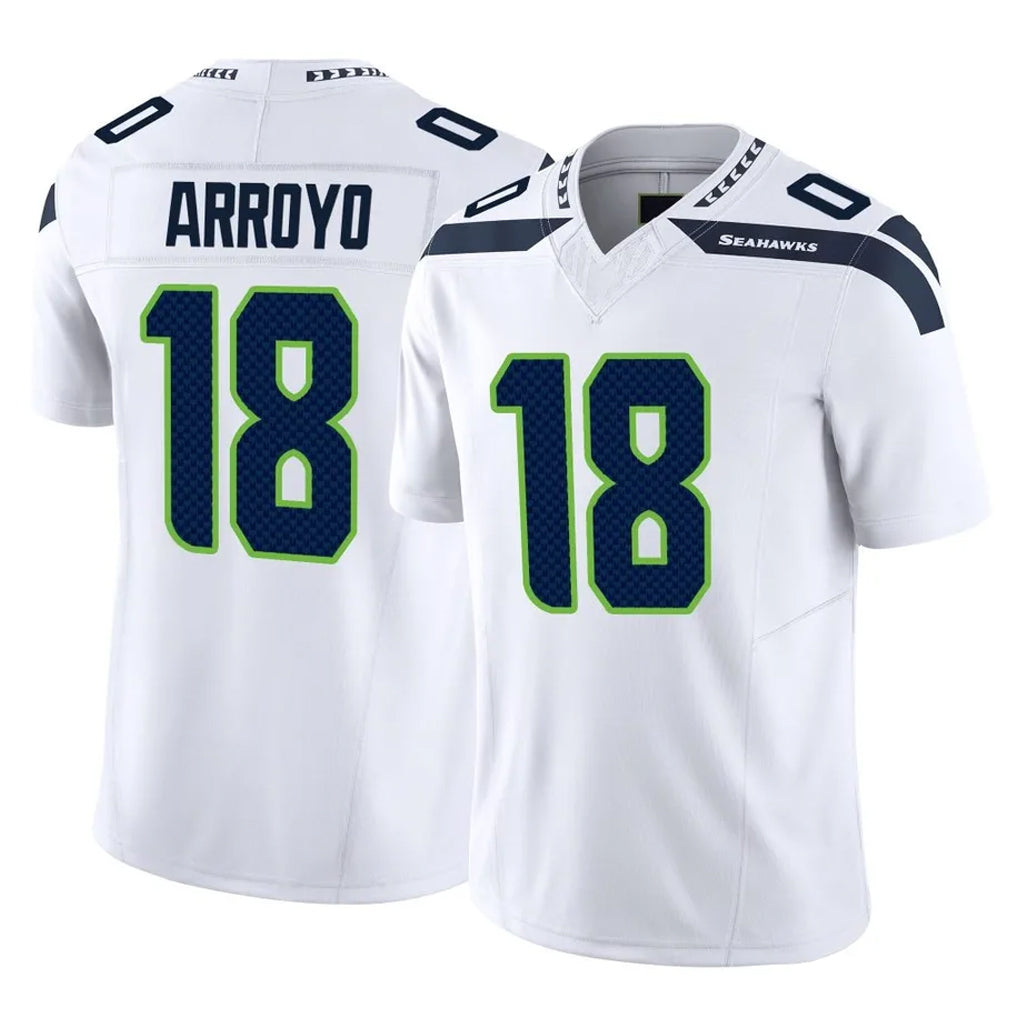 S.Seahawks #18 Elijah Arroyo Player White Limited Vapor F.U.S.E. Home Game Ldoa Stitched Jerseys