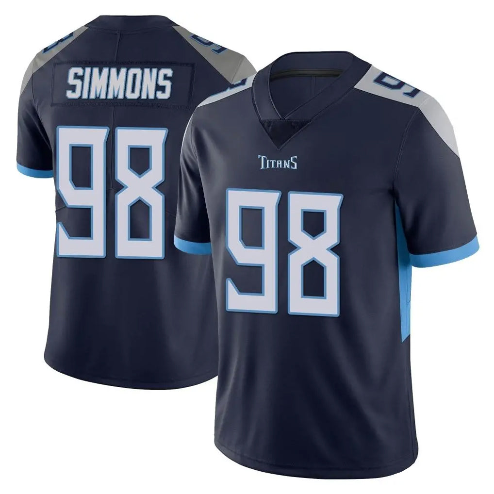 T.Titans #98 Jeffery Simmons Player Navy Limited Vapor Untouchable Home Game Ldoa Stitched Jerseys
