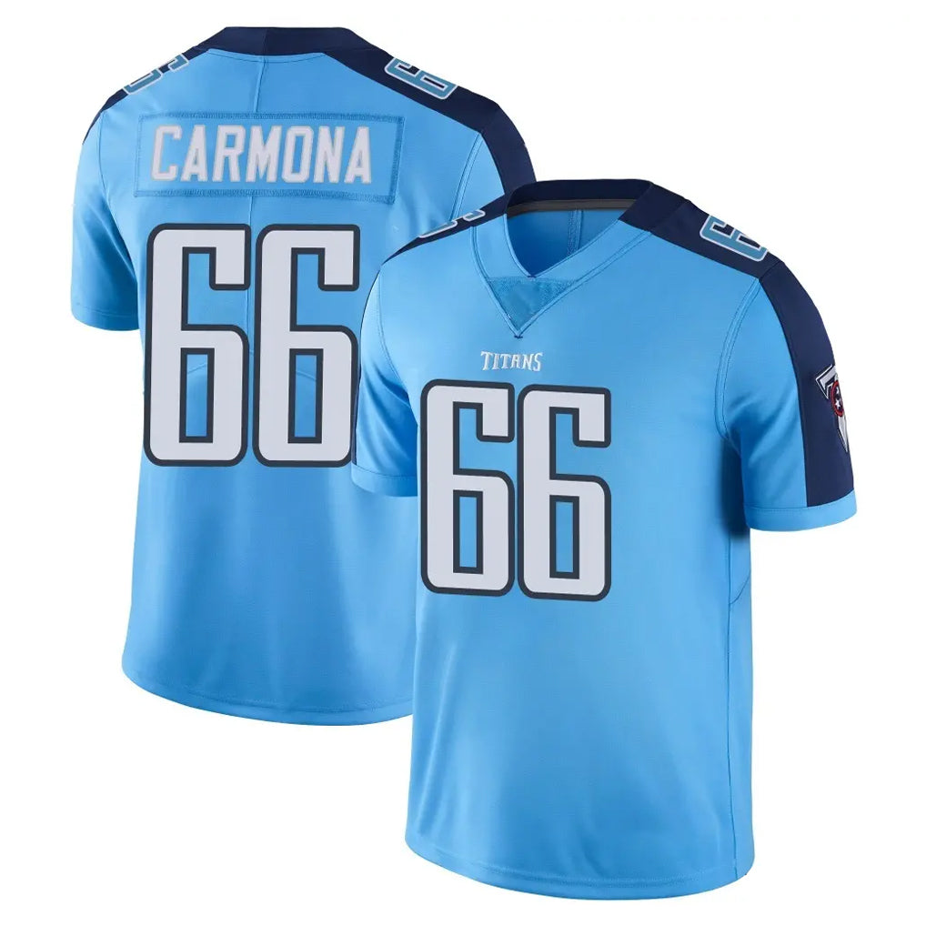 T.Titans #66 Fernando Carmona Jr. Player Light Blue Limited Color Rush Home Game Ldoa Stitched Jerseys