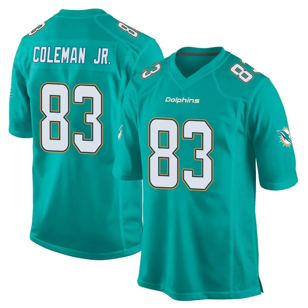 M.Dolphins #83 Kevin Coleman Jr. Player Aqua Team Color Home Game Ldoa Stitched Jerseys