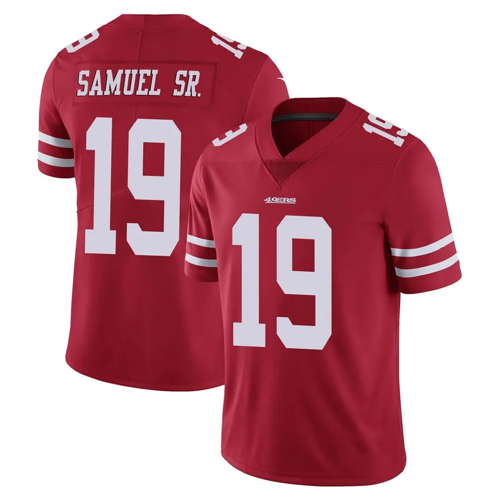 SF.49ers #19 Deebo Samuel Sr. Player Red Limited Vapor Untouchable Home Game Ldoa Stitched Jerseys