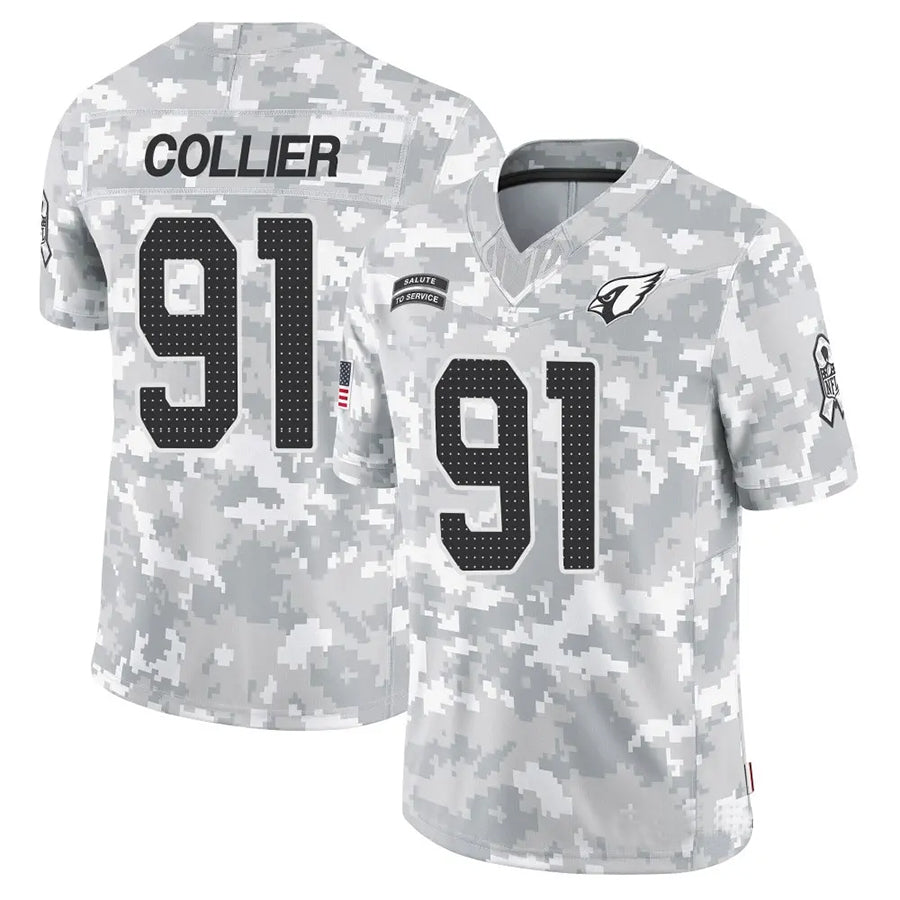 A.Cardinals #91 L.J. Collier Player Camo Salute to Service Limited Ldoa Stitched Jerseys
