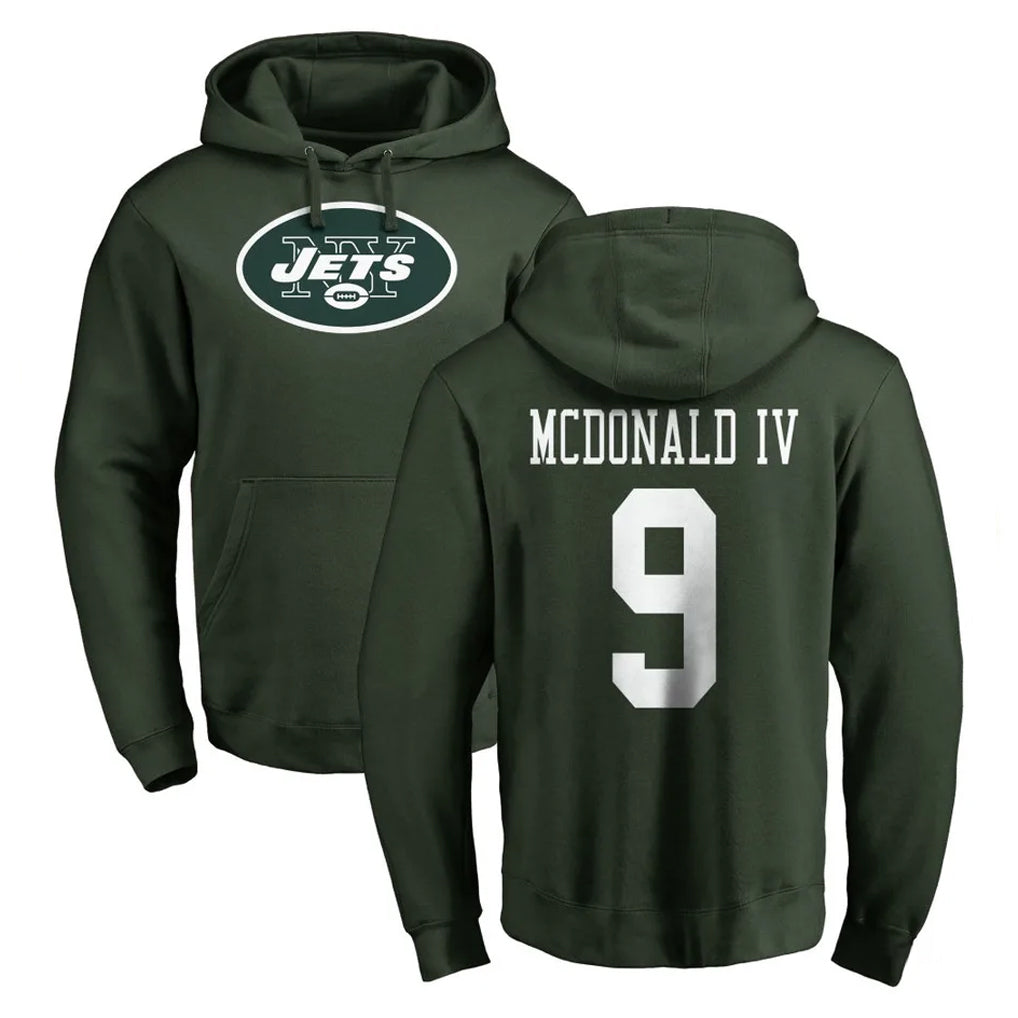 NY.Jets #9 Will McDonald IV Player Green LOGO Pullover Hoodies Limited Game Ldoa Stitched Jerseys
