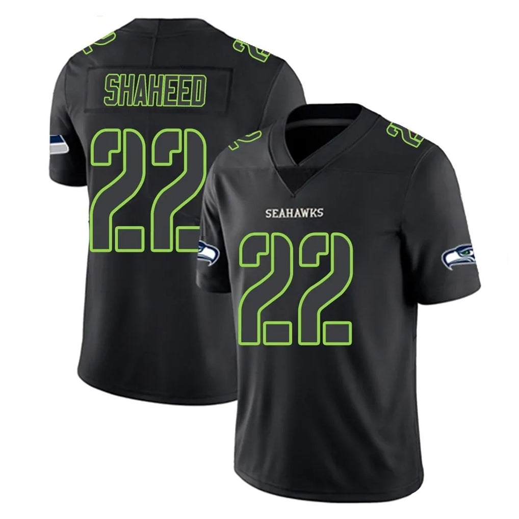 S.Seahawks #22 Rashid Shaheed Player Black Impact Limited Home Game Ldoa Stitched Jerseys