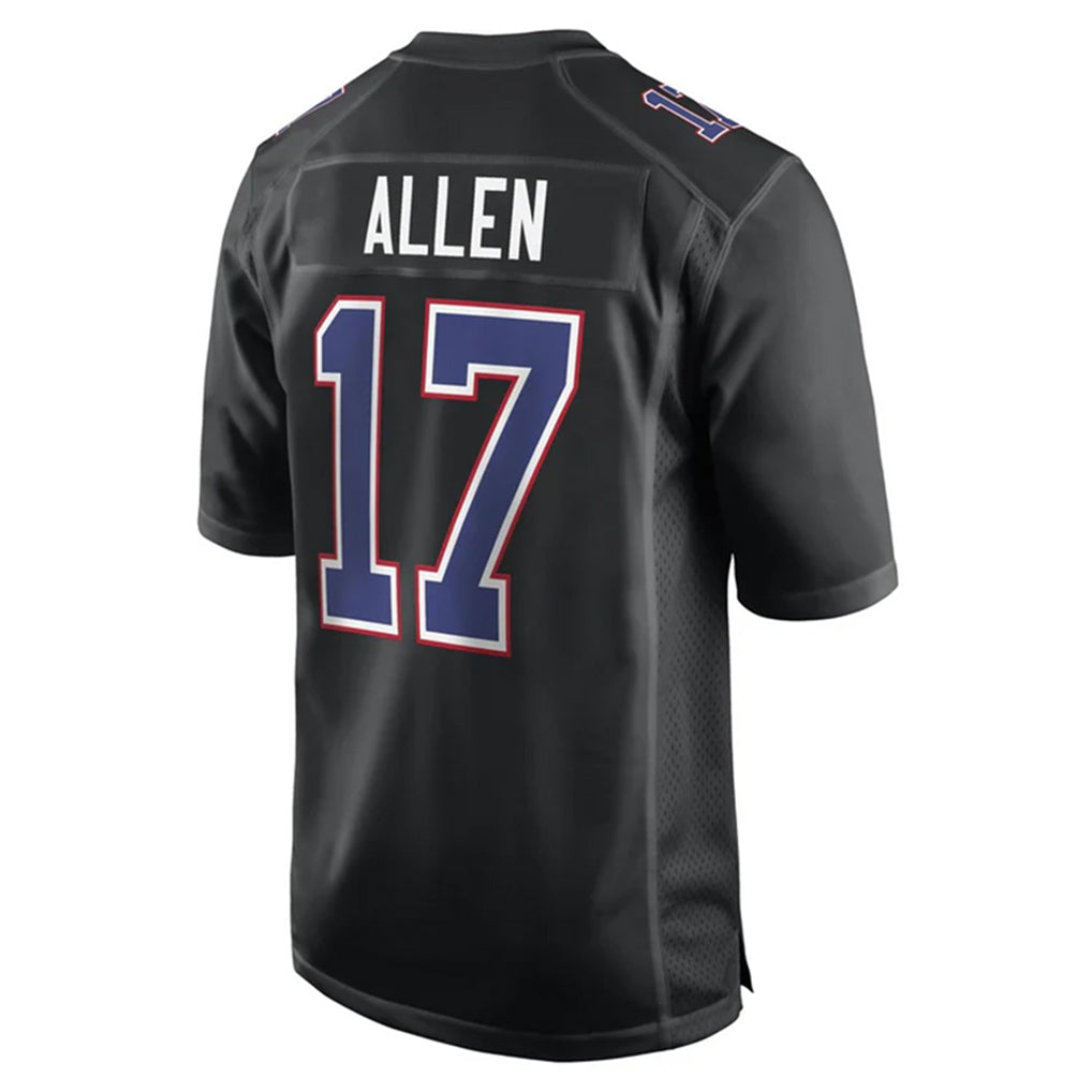 B.Bills #17 Josh Allen Player Black Carbon Fashion Replica Game Ldoa Stitched Jerseys