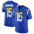 LA.Rams #15 Ty Simpson Player Royal Limited Vapor Untouchable Home Game Ldoa Stitched Jerseys