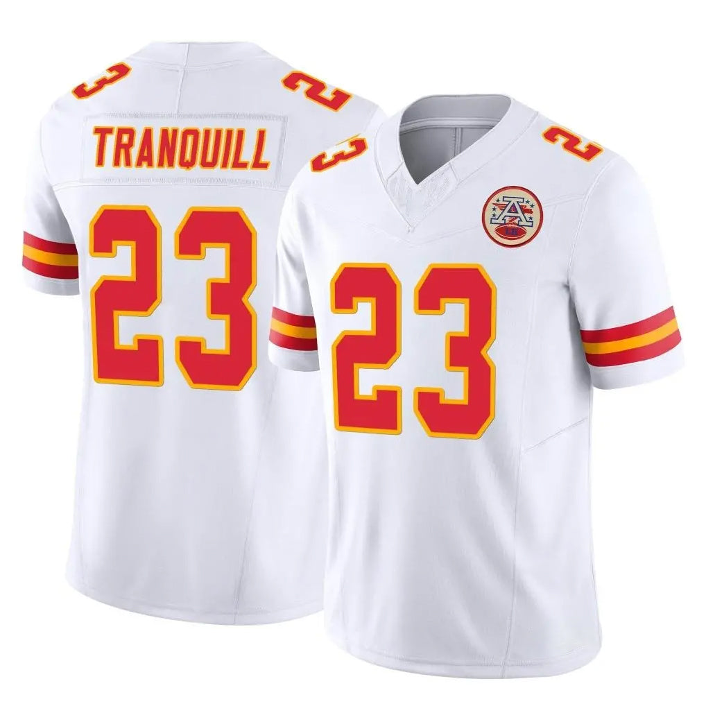 KC.Chiefs #23 Drue Tranquill Player White Limited Vapor F.U.S.E. Home Game Ldoa Stitched Jerseys