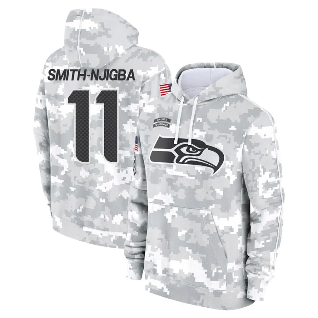 S.Seahawks #13 Ernest Jones IV Player Arctic Camo Limited Salute to Service Pullover Hoodies Game Ldoa Stitched Jerseys