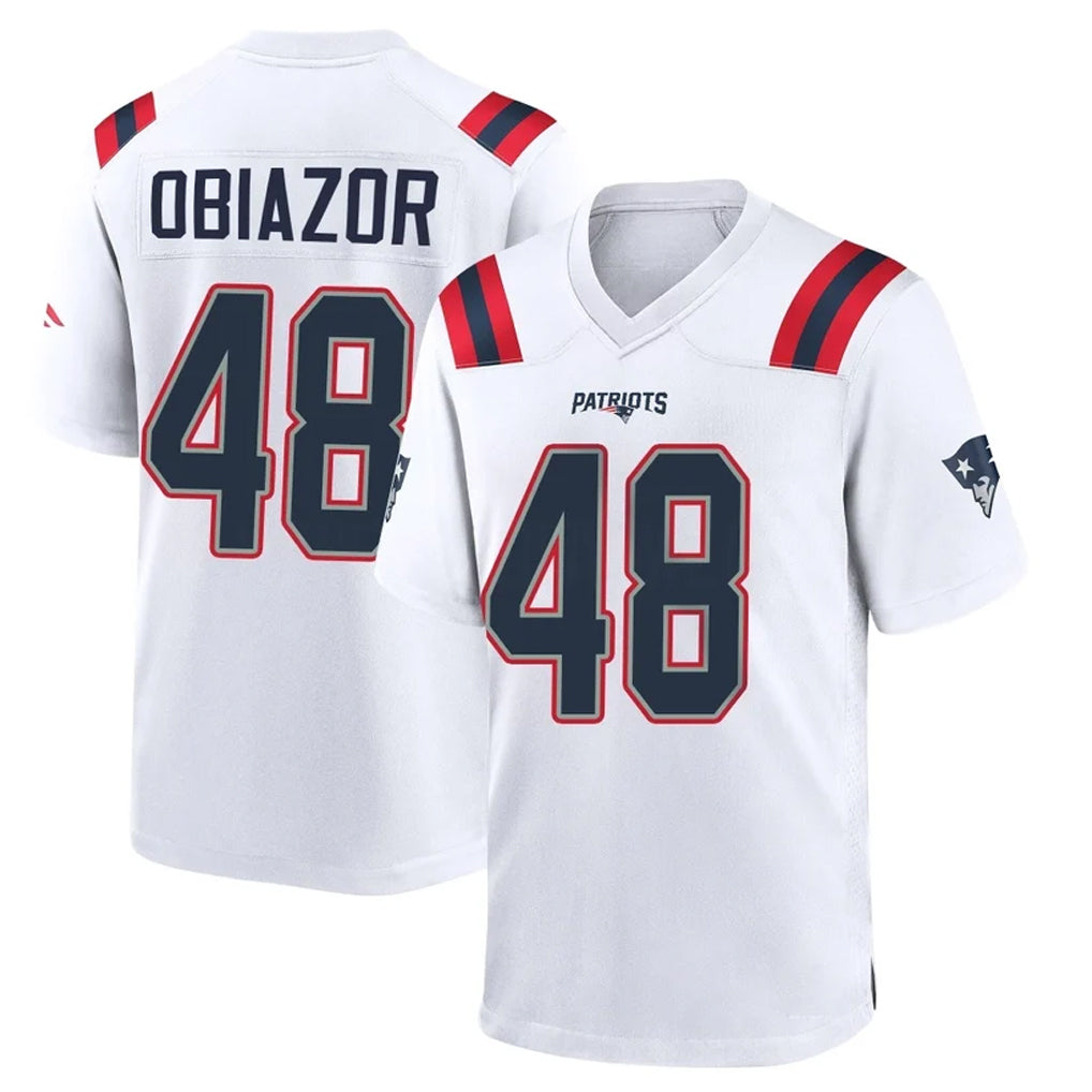 NE.Patriots #48 Namdi Obiazor Player White Home Game Ldoa Stitched Jerseys