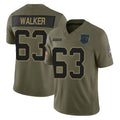 C.Panthers #63 Rasheed Walker Player Olive 2025 Salute to Service Limited Game Ldoa Stitched Jerseys