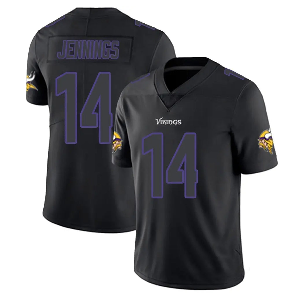 M.Vikings #14 Jauan Jennings Player Black Impact LImited Home Game Ldoa Stitched Jerseys
