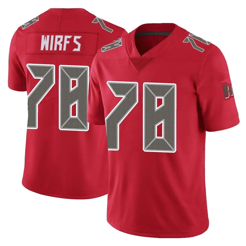 TB.Buccaneers #78 Tristan Wirfs Player Red Limited Color Rush Home Game Ldoa Stitched Jerseys