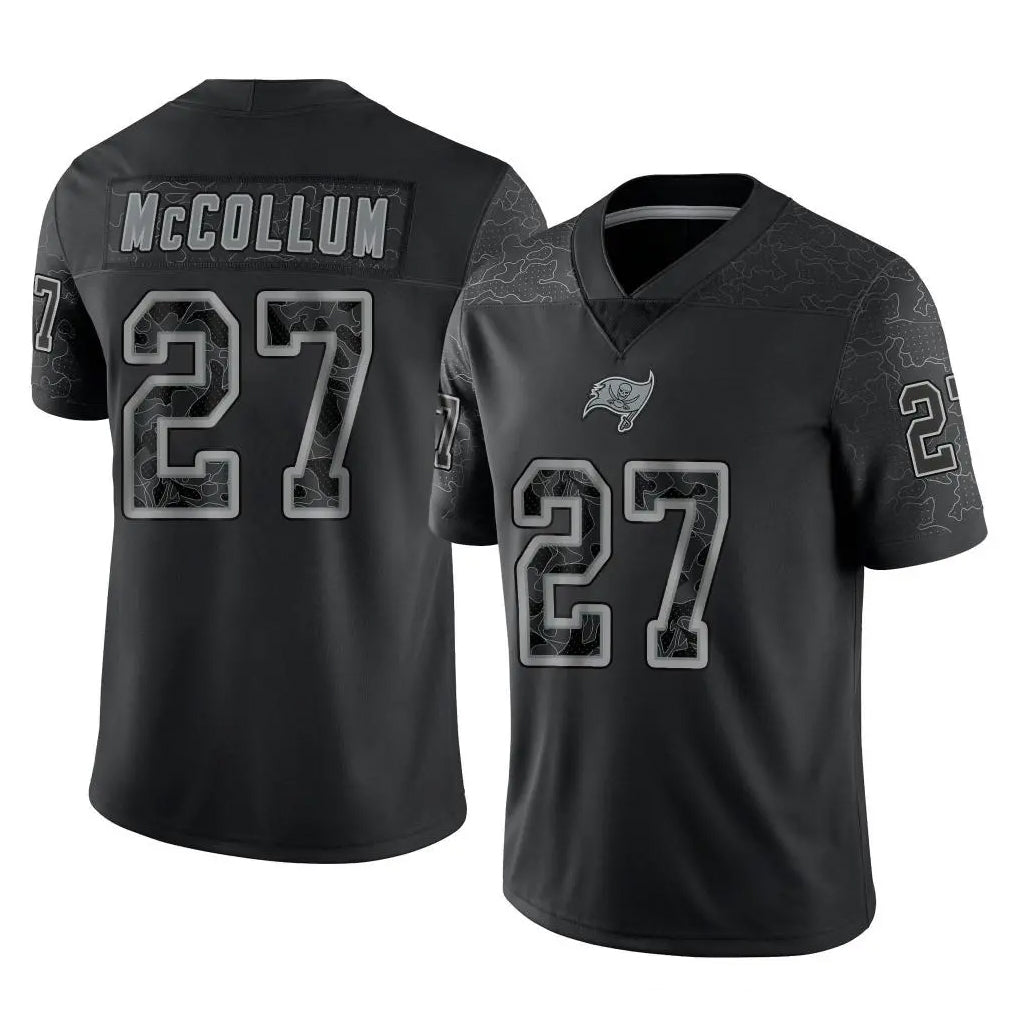 TB.Buccaneers #27 Zyon McCollum Player Black Reflective Limited Home Game Ldoa Stitched Jerseys