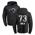 LA.Rams #73 Steve Avila Player Black Pullover Hoodie Limited Game Ldoa Stitched Jerseys