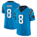 C.Panthers #8 Jaycee Horn Player Blue Vapor F.U.S.E. Limited Home Game Ldoa Stitched Jerseys