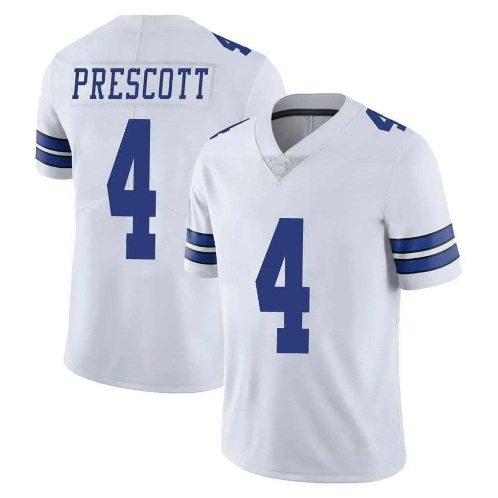 D.Cowboys #4 Dak Prescott Player White Vapor Untouchable Limited Home Game Ldoa Stitched Jerseys