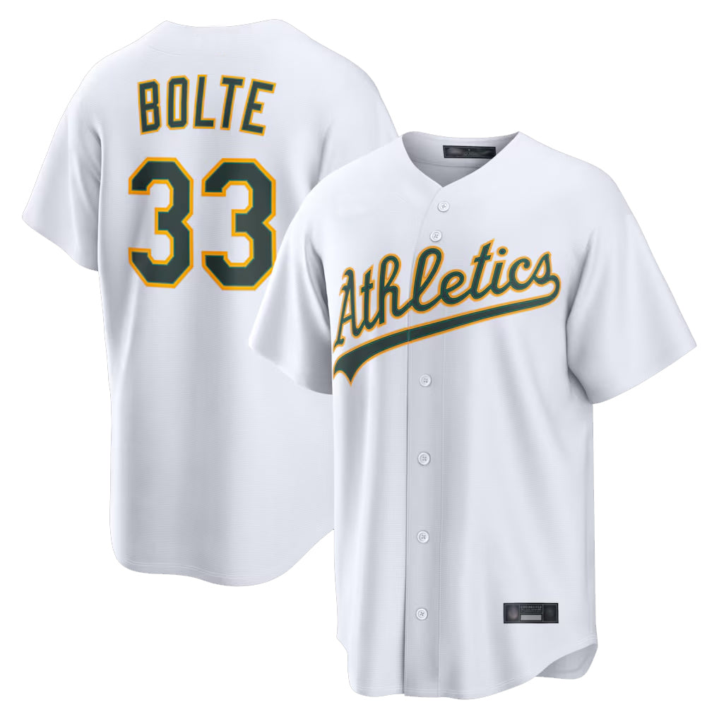 Athletics #33 Henry Bolte Player White Home Game Ldoa Stitched Jerseys