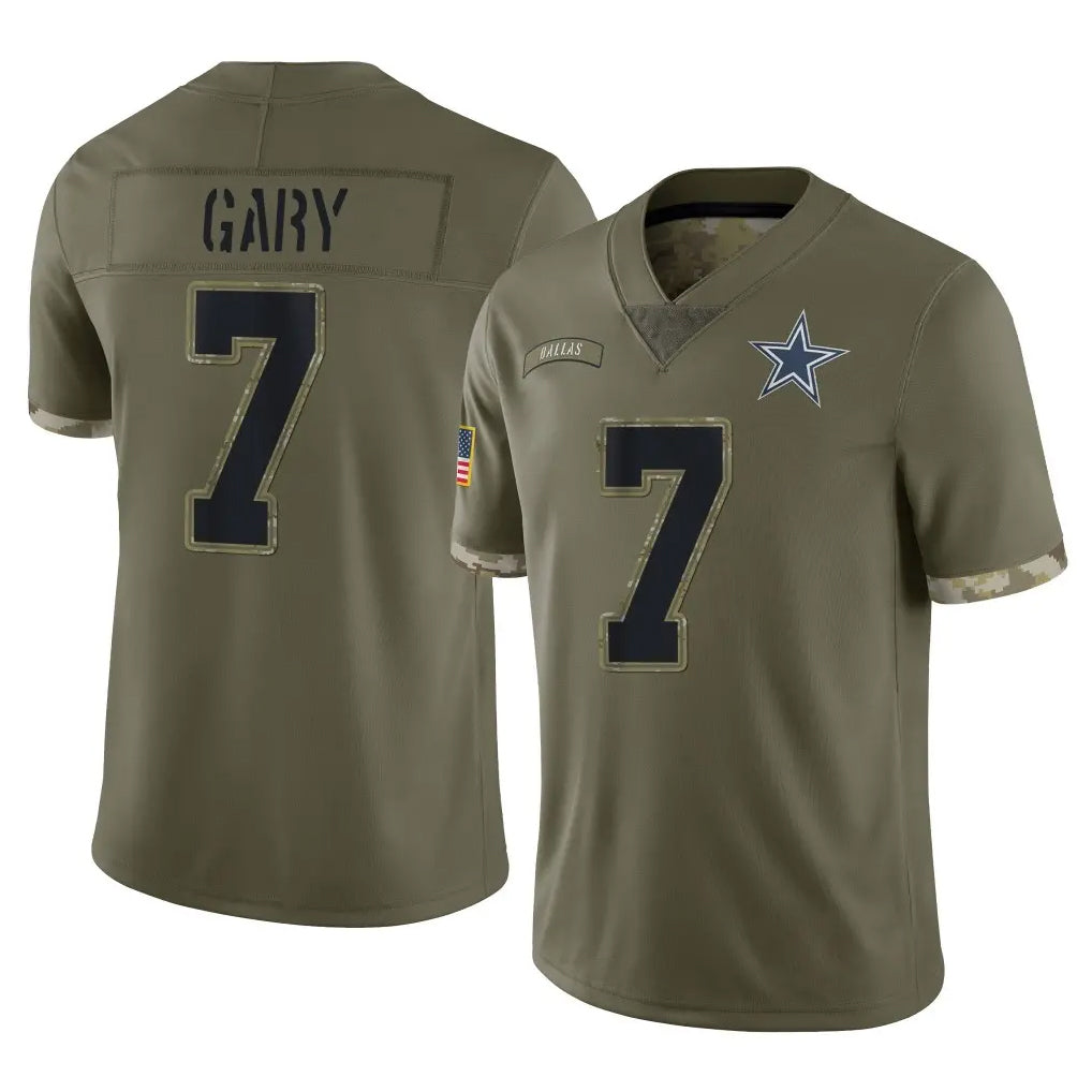 D.Cowboys #7 Rashan Gary Player Olive Salute to Service Limited Game Ldoa Stitched Jerseys