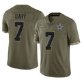 D.Cowboys #7 Rashan Gary Player Olive Salute to Service Limited Game Ldoa Stitched Jerseys