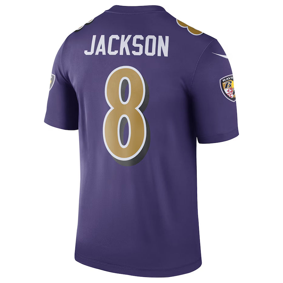 B.Ravens #8 Lamar Jackson Player Purple Legend Performance Ldoa Stitched Jerseys
