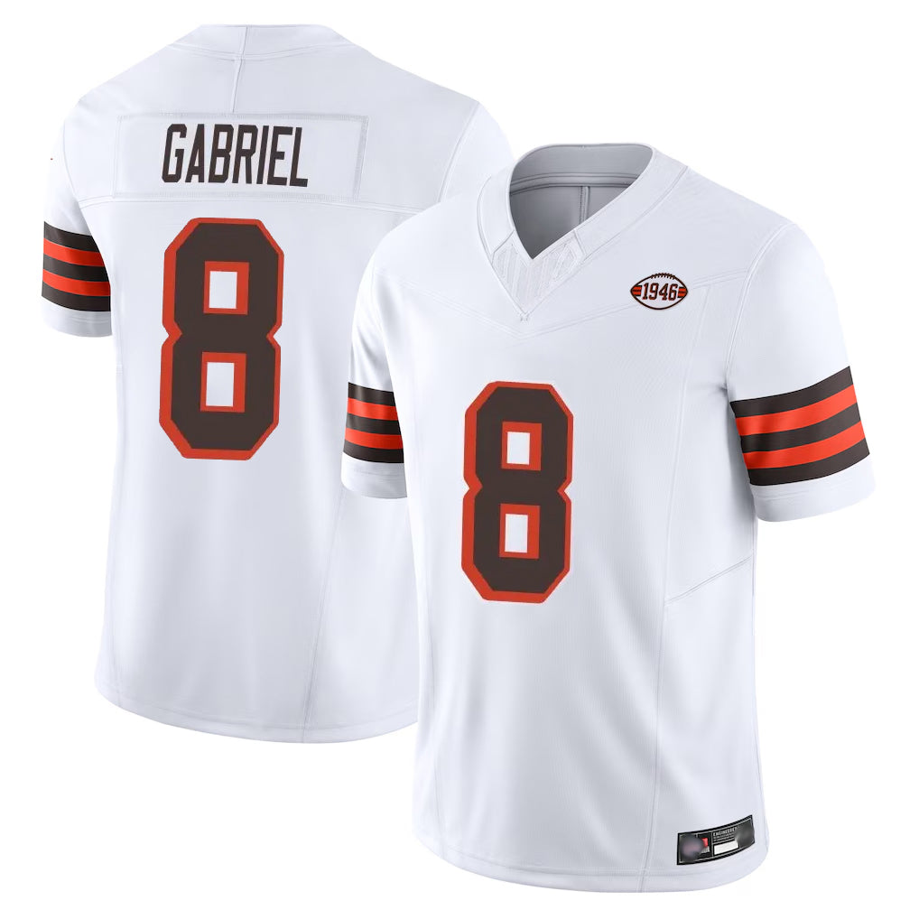C.Browns #8 Dillon Gabriel Player White Limited Vapor F.U.S.E. Alternate Game Ldoa Stitched Jerseys