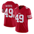 SF.49ers #49 The Faithful Player Red Limited Vapor F.U.S.E. Home Game Ldoa Stitched Jerseys