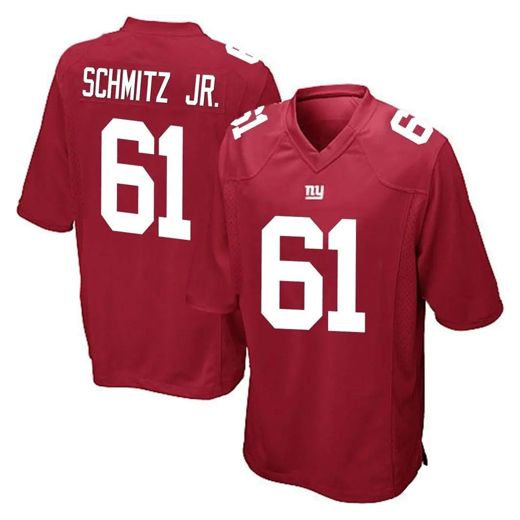 NY.Giants #61 John Michael Schmitz Jr. Player Red Home Game Ldoa Stitched Jerseys