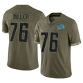 D.Lions #76 Blake Miller Player Olive Salute To Service Limited Ldoa Stitched Jerseys